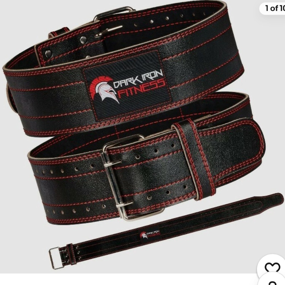 Dark Iron Fitness Black Weightlifting Belt Genuine Cowhide Leather Men’s Size S